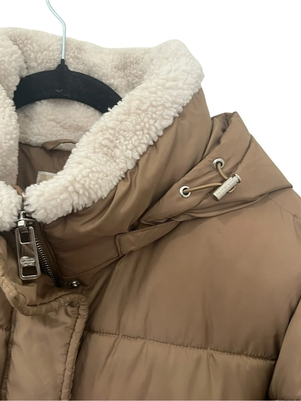 Michael Kors Faux Shearling Puffer Jacket with Sherpa Trim Sz XL